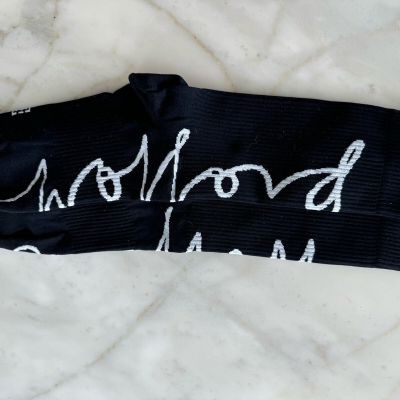 New Wolford Cursive Logo Socks Black with White Wolford logo Size 38-39